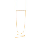 0.18ct 14k Yellow Gold Diamond Pave Lariat Necklace